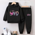 thumbnail image 2 of Gubotare Toddler Clothes for Girls Fall Girls Cropped Hoodies Plaid Sweatshirts and Legging Pants Set for Toddler and Big Girls 2T 3T (Black,2-3 Years), 2 of 7