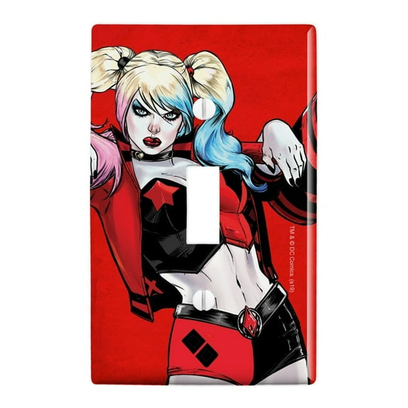 Harley Quinn Character Plastic Wall Decor Toggle Light Switch Plate Cover