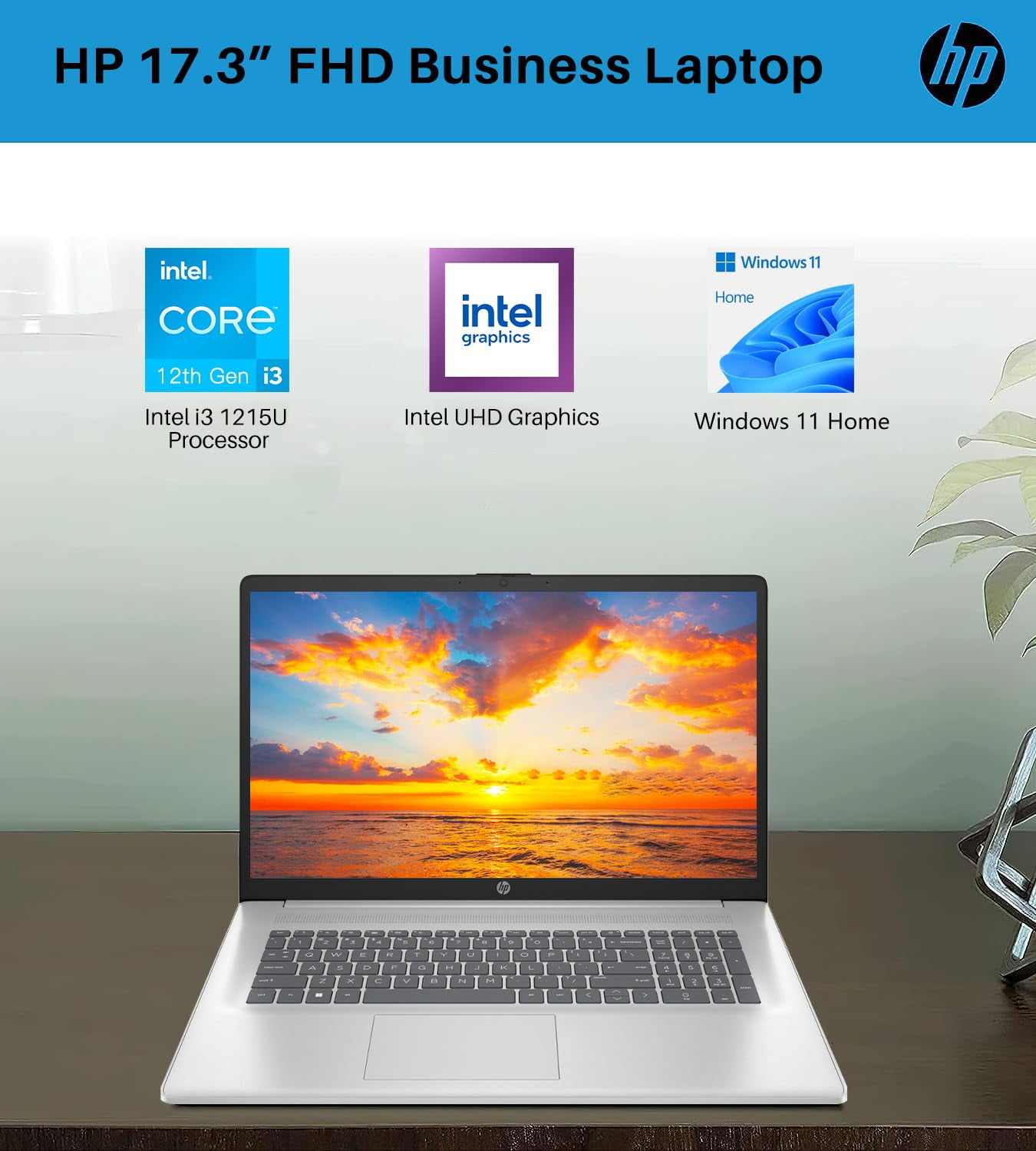 HP 2024 17 Business Laptop with Microsoft Office Lifetime License