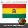 thumbnail image 4 of G128 Combo Pack: USA American Flag 3x5 Ft Embroidered Stars & Bolivia (Bolivian) Flag 3x5 Ft Double-sided Embroidered 210D, 4 of 7
