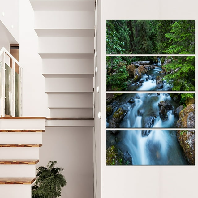 Eau Vive dans Ruisseau Forestier - Grande Toile d'Art Paysager