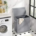thumbnail image 5 of 142L Laundry Hamper with Lid & Removable Fabric Bag Laundry Basket with Handles for Closet Laundry Room Bedroom Bathroom Gray, 5 of 8