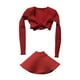 thumbnail image 4 of 1/12 Vestido con camisa corta y falda, atuendo casual de cosplay retro para 12 pulgadas rojo, 4 of 9