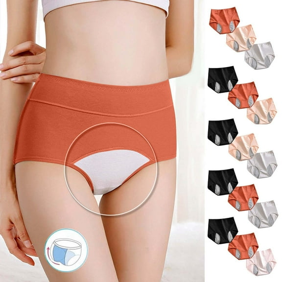 sovlvnd 3pcs Women's Menstrual Leak Proof Menstrual Pants High Waist Waist Women's Physiological Pants Seamless Panties for Women
