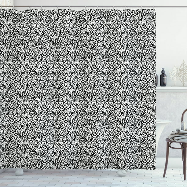 Leopard Print Shower Curtain Black And, Jungle Print Shower Curtain