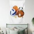 thumbnail image 4 of Sports Tapestry, Many Different Sports Balls All Together Championship Ping Pong Volleyball Olympics, Wall Hanging for Bedroom Living Room Dorm Decor, 40W X 60L Inches, Multicolor, by Ambesonne, 4 of 5
