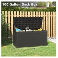 thumbnail image 2 of WDZS 102 Gallon Large Waterproof Resin , Lockable Outdoor Storage Box with Gas Lift, Patio Cushions, Garden Tools, Pool Supplies, Indoor Outdoor Storage Container, Black, 2 of 9