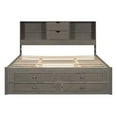 thumbnail image 7 of Queen Size Platform Bed with Storage Headboard and 8 Drawers, Wood Bed Frame with Slats Support for Boys Girls Teen Adults Bedroom, No Box Spring Needed, Gray, 7 of 7
