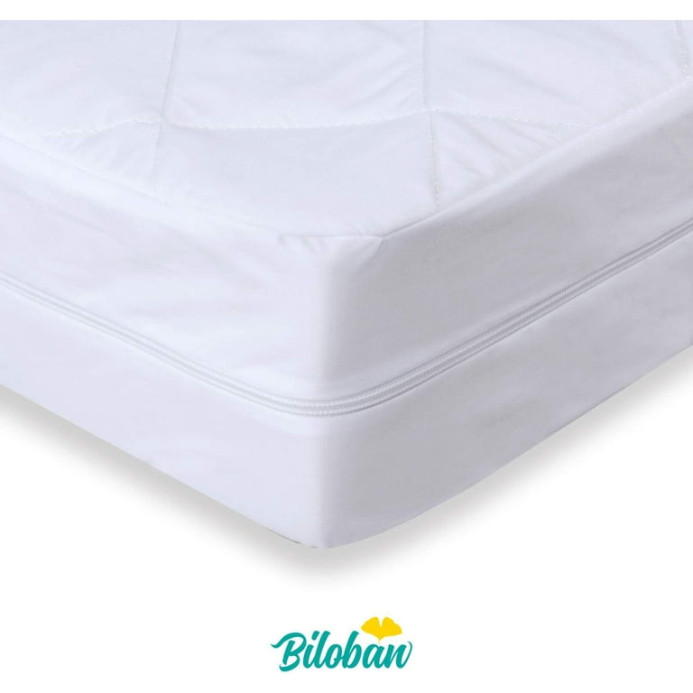 Biloban Waterproof Crib Mattress Protector Pad (Standard Size 52 x 28),  Toddler Mattress Cover Machine Washable & Dryer Fit Baby Bed Mattress