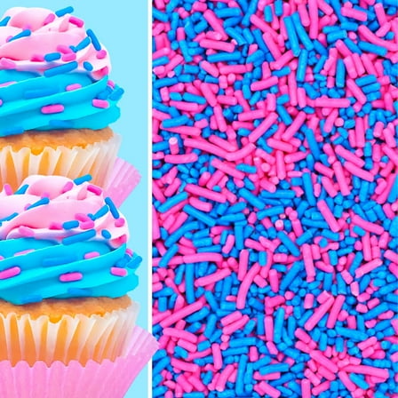 Sprinkle Deco® Pink and Blue Gender Reveal Cake Pop Cookie Cupcake Cakes Semi-Sweet Edible Confetti Decorations Sprinkles Desert Jimmies Toppers