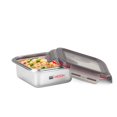 thumbnail image 1 of Modulo Steel Square 850 Container With Lock Lid - 800ml, Silver | Microwave & Oven Safe Lunch Box For School, Office Or Picnic Use - Light Weight, Airtight & Leakproof, 1 of 5