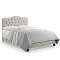 thumbnail image 4 of BSHTI Modern Queen Size Platform Bed Frame with Upholstered Headboard and wood slats support for Livingroom, Box Spring Required, 4 of 5