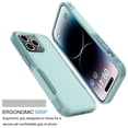 thumbnail image 2 of Apple iphone 15 Pro Phone Case with Tempered Glass Screen Protector, eBizWare Shockproof Case Cover for iphone 15 Pro, Heavy Duty Armor Full Body Protective Case - Mint Green, 2 of 8
