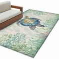 thumbnail image 2 of Sea Turtle Coastal Area Rug 4'x6', Blue Green Summer Beach Coral Ocean Washable Non-Slip Rugs, Low Pile Large Carpet for Living Room Bedroom Dining Room Kitchen Office Indoor Mat, 2 of 9
