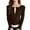 Coffee, variant on EDFBUYKRS Womens Dressy Casual Blouse Business Long Sleeve Tops Ruffle V Neck Work Shirt Fall Shirt 2026 M