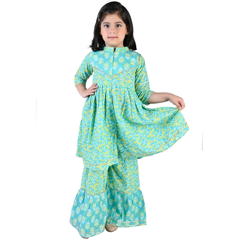 Frock style outlet kurti with sharara