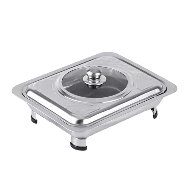 Calentador de platos con tapa y patas desmontables. Bandeja para buffet, ideal para eventos, banquetes, hoteles, cumpleaños y fiestas.