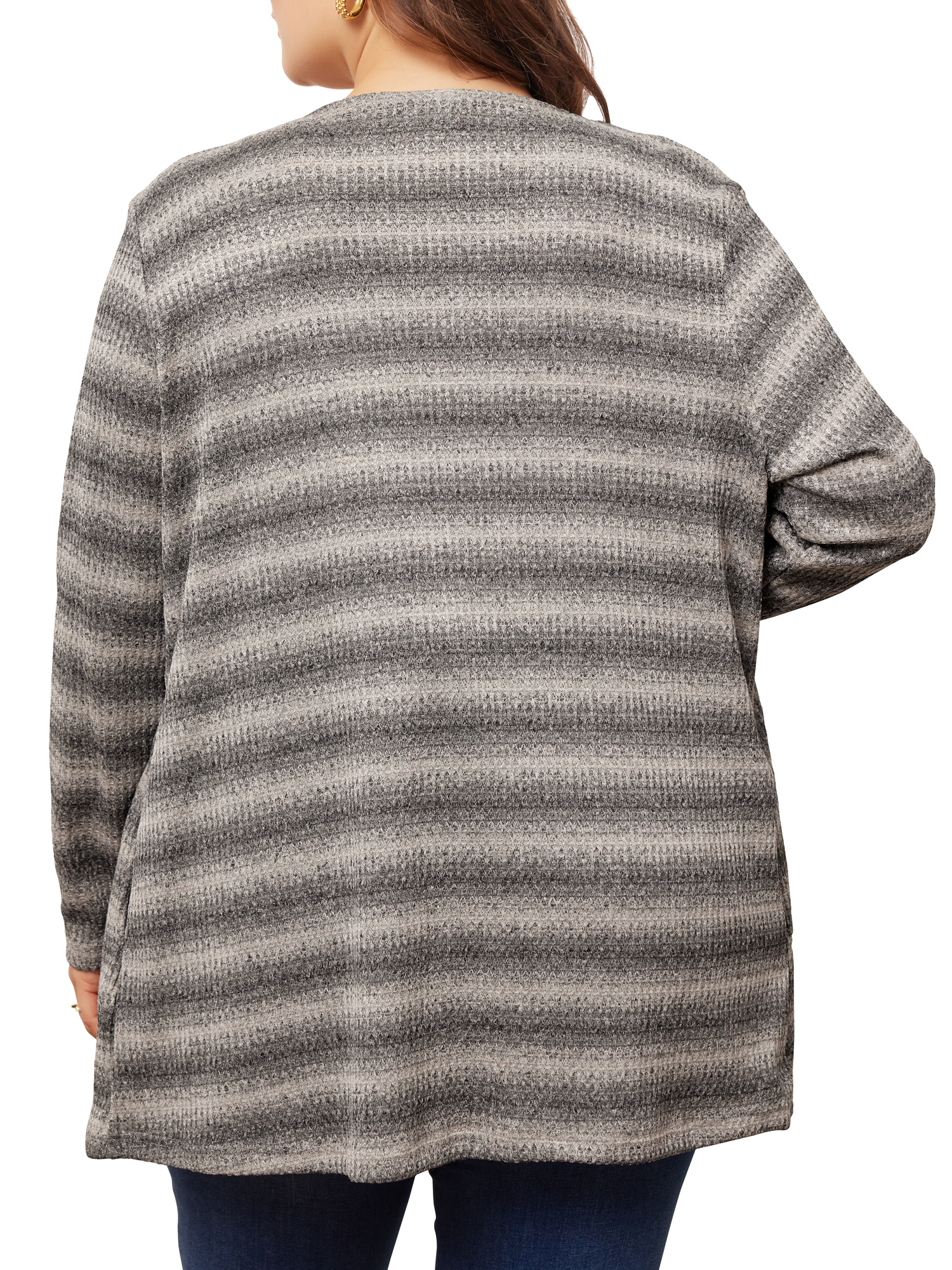 DARING DIVA Women's Plus Size Tie Dye Lightweight Open Front Cardigans 4X Apricot Black