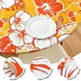 thumbnail image 4 of Pioneer Flower Floral Print Pattern Round Fitted Tablecloth with Elastic Edge,Dining Table Cover Waterproof,Outdoor Round Tablecloth for Camping,Dining,Indoor and Outdoor, 4 of 7