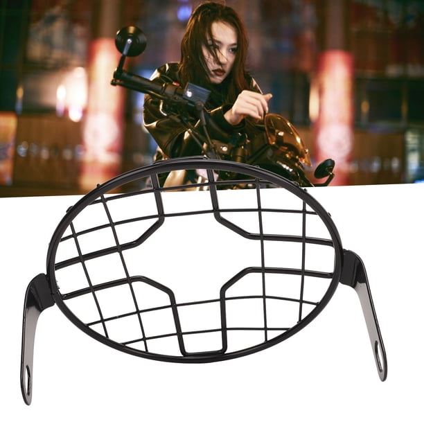 Aramox Cubierta De Parrilla De Malla Para Faros Delanteros Para Motocicleta Con 6,5 Pulgadas, Cubierta De Parrilla De Malla Para Faros Delanteros De Motocicleta Universal