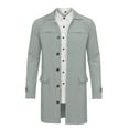 thumbnail image 5 of Unique Bargains Men's Trench Coat Lightweight Single Breasted Jacket Overcoat L Light Gray, 5 of 6