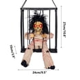 thumbnail image 3 of BNNG Skeleton Screaming Animated Halloween Decorations,Decor Prop with Motion Sensor Activated Halloween, Skull Cage Prisoner Haunted House Decor,Hanging Ghost Red Light Up Eyes Decorations, 3 of 7