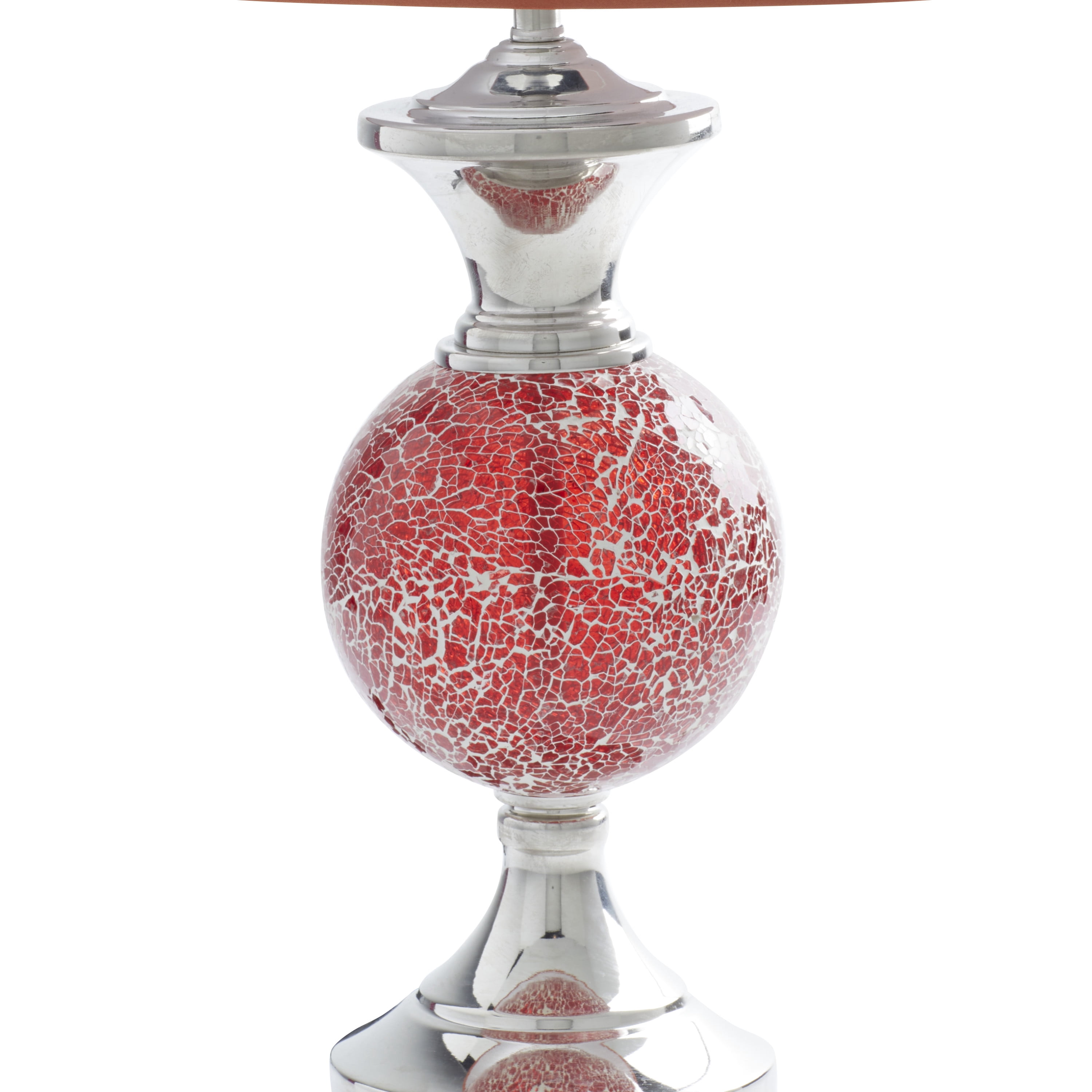 DecMode Red Glass Glam Table Lamp 25", Set of 2