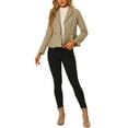 thumbnail image 2 of INSPIRE CHIC Women's Elegant Double Breasted Notched Lapel Long Sleeve Peplum Blazer, 2 of 5