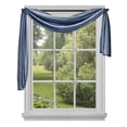 thumbnail image 1 of Modern Rod Pocket Light Filtering Window Scarf, Blue, 50x144, 1 of 5