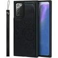 thumbnail image 5 of Galaxy Note 20 Wallet Case with RFID Blocking Card Holder,Premium PU Leather Double Magnetic Buttons Stand Flip Wrist Lanyard Strap Back Cover for Samsung Galaxy Note 20 5G 6.7 Inch,Black, 5 of 14
