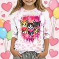 thumbnail image 2 of 3 Kid Girl Boy Tops Shirts Cute Cat Print Top for Girls - 3/4 Sleeve T Shirts, Kittens Love Crewneck Blouse, 2 of 5