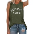 thumbnail image 1 of Gpoecd Camisoles à Col Rond pour Femmes, Imprimé de Lettres, Manches Courtes, Haut Confortable et Polyvalent pour Superposition Ou Tenue Décontractée, Camisoles pour Femmes 02_Army Green,L, 1 of 4