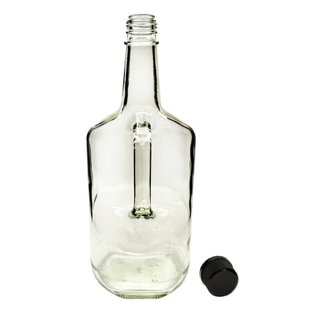 Home Brew Ohio 1.75 Liter Classic Handled Flint Liquor Bottle w 33mm Cap