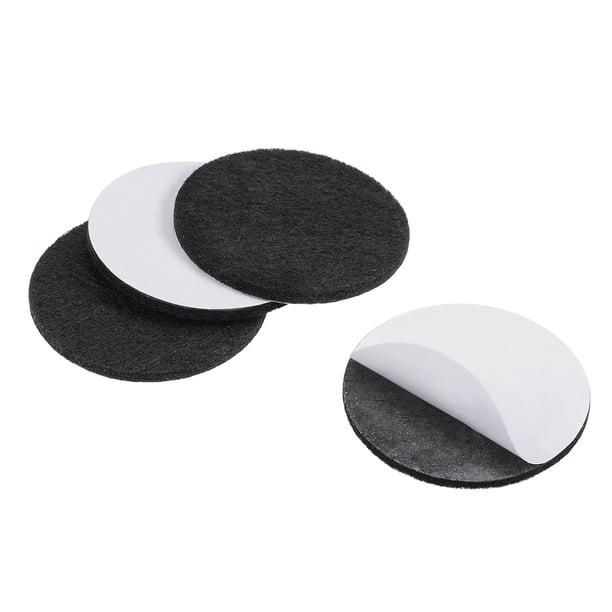 Almohadillas para muebles, almohadillas de fieltro adhesivas de 50 mm de diámetro y 3 mm de grosor, redondas, negras, 4 piezas