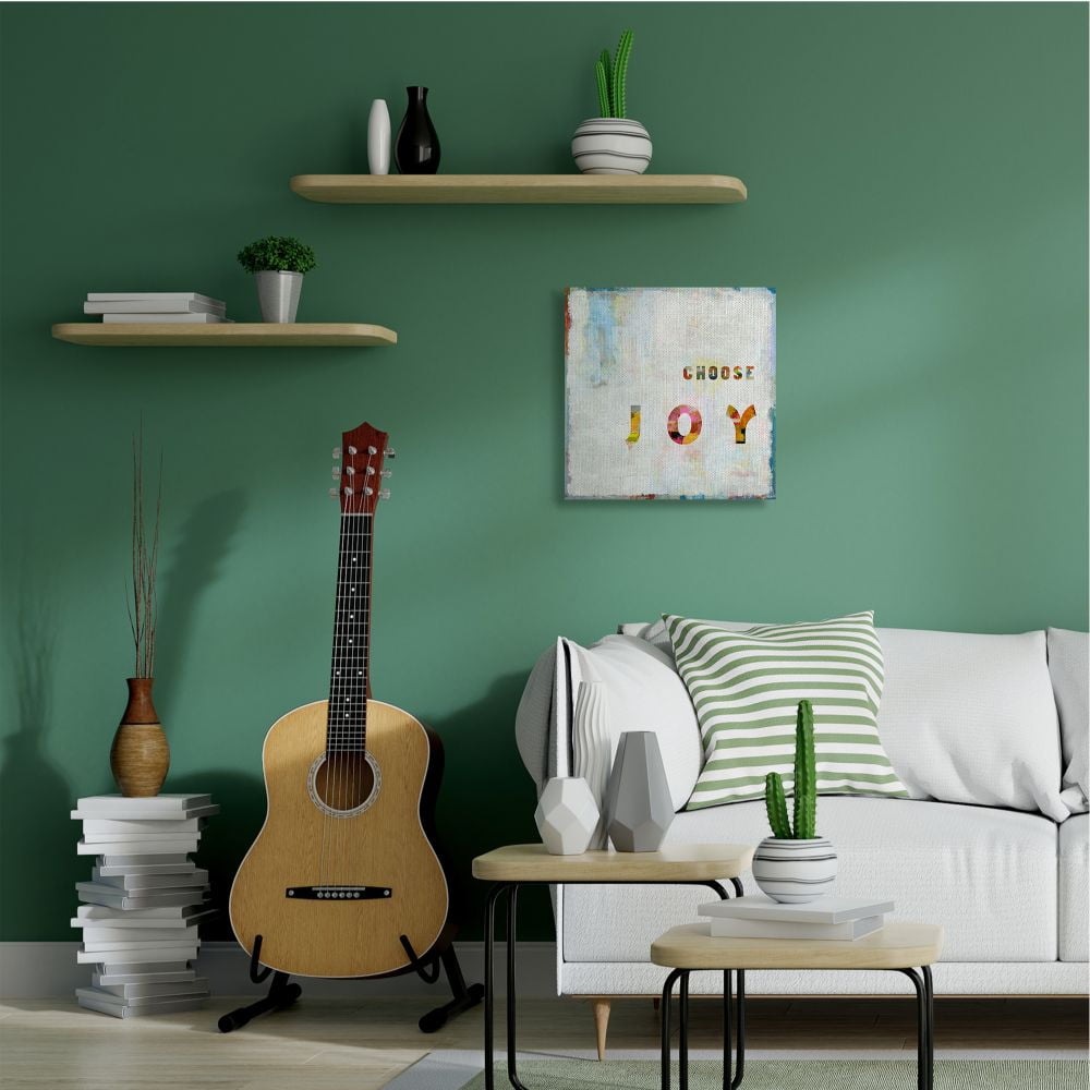 Stupell Industries Choose Joy Phrase with Colorful Brush Strokes Designed by Jamie MacDowell