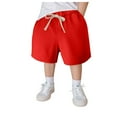 thumbnail image 3 of Toddler Baby Boys Shorts with Drawstring Solid Boys Summer Cotton Shorts Pull On Active Jogger Shorts for Boys 1-15 Years Girls Basketball Shorts, 3 of 6