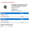 thumbnail image 2 of Engine Mount - Compatible with 1994 - 1997 Mazda B2300 2.3L 4-Cylinder 1995 1996, 2 of 2