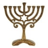 Ner Mitzvah, 7" Vintage Aluminum Candle Hannukah Menorah - Traditional Star Design (Bronze)