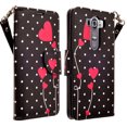 thumbnail image 3 of LG V10 Case, Wrist Strap Magnetic Fold[Kickstand] Pu Leather Wallet Case with ID & Credit Card Slots for LG V10 - Polka Dot Hearts, 3 of 4