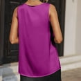 thumbnail image 4 of Lindreshi Tank Tops for Women Women's Sleeveless Solid Color V-neck Satin Casual Fashion Loose Vest Top, 4 of 4