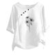 thumbnail image 1 of Blusas de Manga Corta para las Mujeres Impreso Cuello Redondo Camiseta, Top de Algodón de Imitación Casual para el Hogar Y Diario, 1 of 4