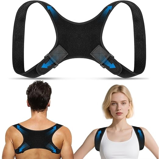 Bionic System Posture Corrector for Men and Women - Newly Back Brace Adjustable Upper Back Support Shoulder Posture Brace, Back Straightener Neck Pain Relief
