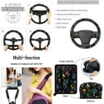 thumbnail image 5 of Jeiento Hippie Mushroom Car Seat Cover Full Set of 15 Steering Wheel Protector Auto Seatbelt Pads Cup Coaster Trash Can Air Vent Storage Box Rear View Mirror Cover Coasters Keychain, 5 of 7