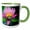 Green/White, variant on 3drose, Canada, Manitoba, Winnipeg. Northern Leopard Frog in Lily Pad Flower., 11oz Two-tone Green Mug