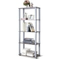 thumbnail image 3 of Topbuy 5-Tier Multi-Functional Shelves Storage Display Bookshelf Home Office Walnut, 3 of 5