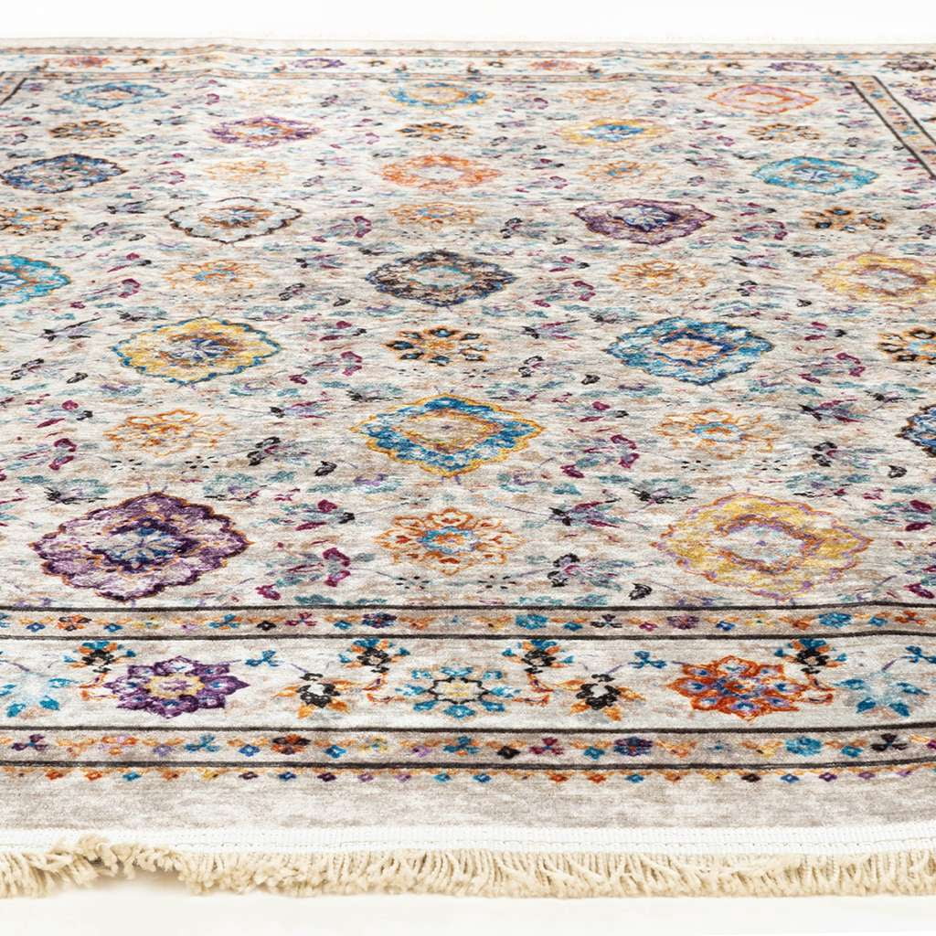 Alfa Rich 3x5 Area Rugs, Ultra-Thin, Boho, Multi Color Floral Rug, Non-Slip, Machine Washable, Easy Clean, Pet Friendly Runner Rugs, Laundry Rugs