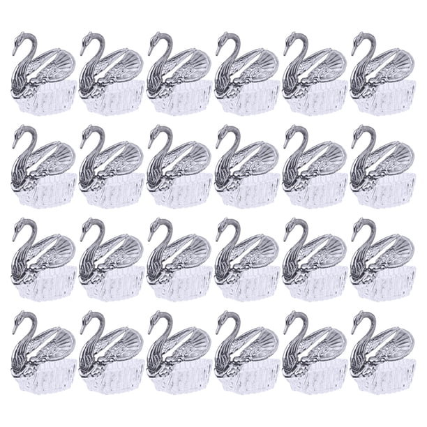 ColoMX 24pcs Cisne en forma de boda Cajas de caramelo Cajas de regalo de estilo europeo contenedores de caramelo