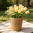 thumbnail image 7 of Large Wicker Flower Basket - Decorative Vase Container, Handwoven Rustic Floral Holder, Home Living Room Cafe Decor Accent, Lightweight, Durable, Multipurpose for Storage, Display, Floral Arrangement, 7 of 7
