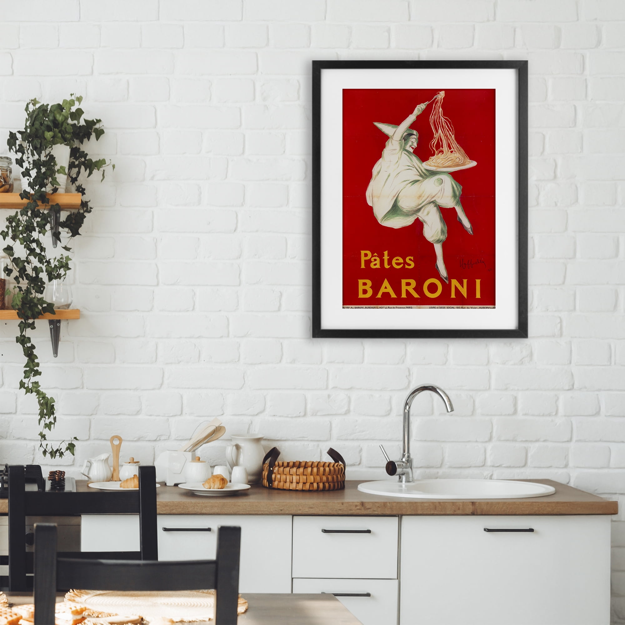 Stupell Industries Pates Baroni Advertisement Black Framed Print Under Glass, design by Vintage Hustle