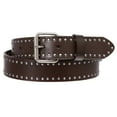 thumbnail image 2 of Genuine Vintage Retro Circle Studded Leather Belt - Interchangeable buckle, 2 of 4